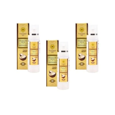 3x Pinnara Coconut Oil Serum Cold Press Virgin Vitamin C for Skin Hair Thai 85ml - Image 1 of 4