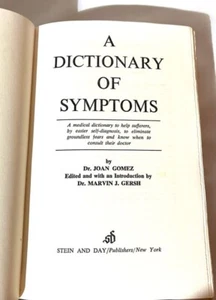 DICTIONARY OF SYMPTOMS DR JOAN GOMEZ 1968 HARDCOVER BOOK - Picture 1 of 10