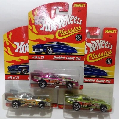 Hot Wheels Classics Pontiac Firebird Funny Car Lote de 3 Foto 1 de 4