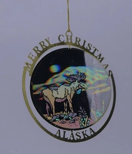 Nation's Treasures ~ ALASKA Ornament ~ Gold Finished Brass Ships FREE - Picture 1 of 5