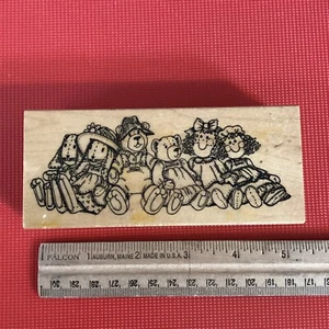 H5, Art Impressions Rubber Stamps, Raggedy Ann , Teddy Bears, Stuffed Rabbit Toy - Picture 1 of 2