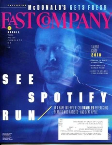 Fast Company Magazine September 2018 - Siehe Spotify Run - CEO Daniel Ek - Bild 1 von 4