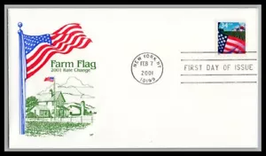 US FDC # 3470 34c Flag over farm HF 2001, 9p3401 - Picture 1 of 1