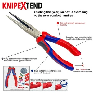 ALL NEW - KnipeXtend 200mm Snipe Nose Stork Beak Side Cutting Pliers - 26 12 200 - Picture 1 of 10