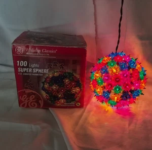 GE Holiday Classics 100-Light Super Sphere Multicolor Christmas Ball 6" w/Box - Picture 1 of 11