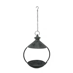 Metal Rustic Round Hanging Bird Feeder Tray Platform Outdoors Home Garden Decor - Picture 1 of 3