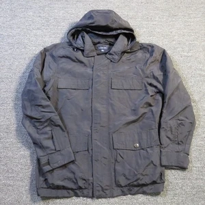 Lands' End Jacket Mens Medium Hooded Nylon Outdoor Utility Pockets Parka Coat - Picture 1 of 13
