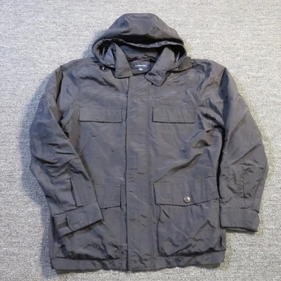 Lands' End Jacket Mens Medium Hooded Nylon Outdoor Utility Pockets Parka Coat - Image 1 of 4