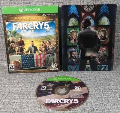 Far Cry 5: Gold Edition (Microsoft Xbox One, 2018) Steelbook + Slipcover Tested  - Image 1 of 4