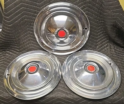 Vintage Original Packard Hub Cap Wheel Cover for Packard 1955-1957 USED Set of 3 - Image 1 of 4