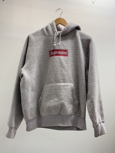 Supreme 23SS Inside Out Box Felpa con Cappuccio Logo Parka Cotone Grigio