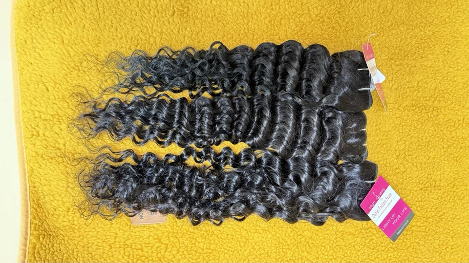 Paquetes de cabello humano de onda profunda 22 24 26 pulgadas virgen brasileña rizado profundo Foto 1 de 4