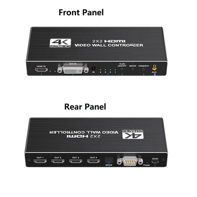 1X2 1X4 1X3 2X1 3x1 4X1 2x2 HDMI DVI Multi Video Controller Processor Splicer s - Image 1 of 4