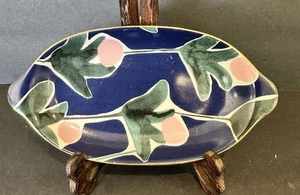 Jabonera de cerámica Anthropologie para baratija de Cassie Byrnes azul floral - Imagen 1 de 6