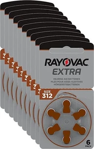 Rayovac Size 312 PR41 DA312 ZA/PR312 Zinc Hearing Aid Batteries Brown 30/60 pack - Picture 1 of 3