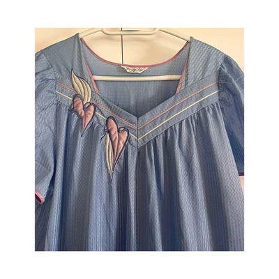 Vintage Vanity Fair Nightgown Size LRG Sheer Blue Nylon Sleepwear Retro Lingerie - Image 1 of 4