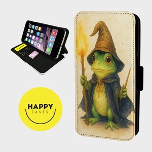 MAGIC FROG WIZARD - Custodia telefono flip ecopelle - iPhone/Samsung - Foto 1 di 5