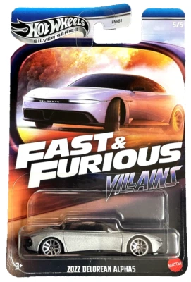 Hot Wheels Fast & Furious 2022 DeLorean Alpha 5  5/5 Silver Series Villains - Immagine 1 di 4