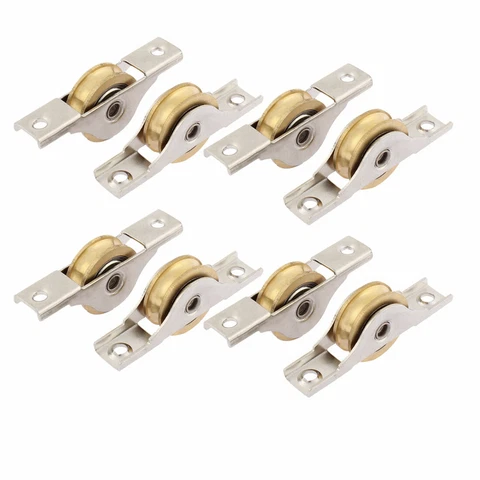 Cabinet Wardrobe Sliding Door Roller Single Wheel Window Sash Pulley 8pcs Cover