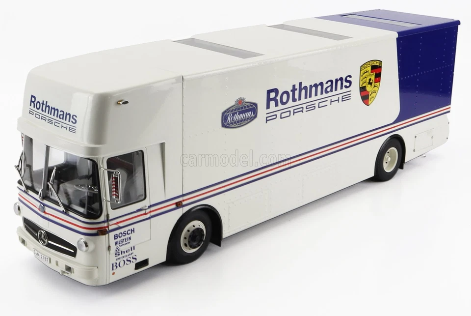 1/18 SCHUCO - MERCEDES BENZ - O317 TRUCK CAR TRANSPORTER PORSCHE 450032800 - Immagine 1 di 1