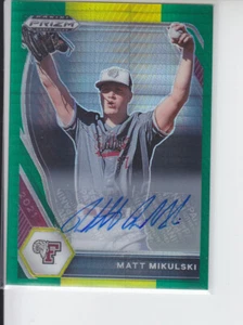 2021 Prizm Draft Matt Mikulski Green Yellow Hyper Auto Giants PDP50 - Bild 1 von 2