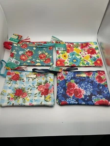 Set of 4 Pioneer Woman Floral Cosmetic Wristlet Bags Zipper BRAND NEW! - Picture 1 of 3