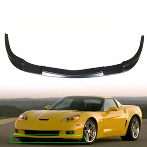 ZR1 Style Front Bumper Splitter Lip Kit Glossy Black For Corvette C6 Z06 2006-13 - Picture 1 of 11