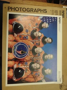 STS-35 PRIME MISSION CREW HAND SIGNED AUTOGRAPHED NASA LITHO 7 Signatures - Picture 1 of 7