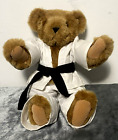 Vermont Teddy Bear Company 16" Jointed Plush Stuffed Karate Black Belt Outfit