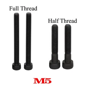 M5x6mm-250mm Black 12.9 High Tensile Allen Bolts Socket Cap Screws Hex Head - Picture 1 of 9