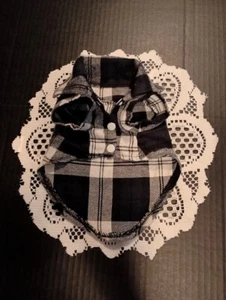 Linda Camisa de Franela a Cuadros para Perro/Gato Mascota Frente a Presión-Azul Marino Oscuro con Mangas, Talla XS - Imagen 1 de 2