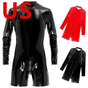 Body uomo lattice catsuit tuta manica lunga boxer body clubwear - Foto 1 di 32