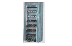 Scarpiera Armadio 8 ripiani in PVC con cerniera telaio in metallo 60x30x143 cm - Foto 1 di 1