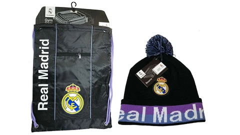 Real Madrid C.F. Official Licensed Soccer Cinch Bag & Beanie Combo 01-1 Cover
