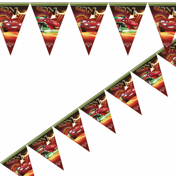 Coches Disney - Ciudad de neón - Bandera banderín - Fiesta para niños Foto 1 de 1