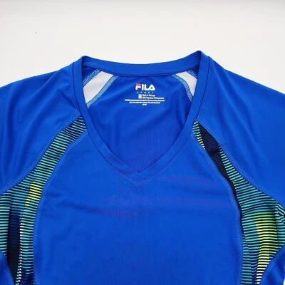 Camisa Fila Sport feminina de treino tamanho M azul verde corrida atlética - Imagem 1 de 4