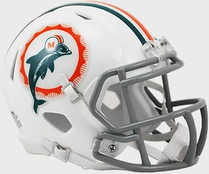 MIAMI DOLPHINS NFL Riddell THROWBACK Speed Mini Football Helmet - Picture 1 of 3