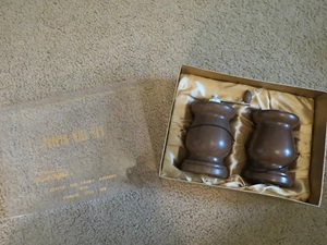 EXCELLENT Leilani Hand Crafted Pepper Mill Set w/ tempered steel gears adj grind - Picture 1 of 1