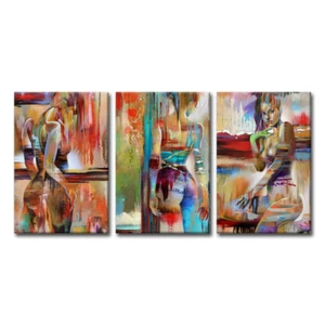 Modern CANVAS PRINTS Art For Home Room Decor Girls Oil Paintings Print on Canvas - Picture 1 of 1