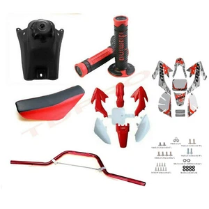 CRF50 Plastic Kit Seat Fuel Tank 7/8" Handlebar Pit Bike Coolster 110 125cc XR50 - Picture 1 of 8