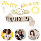  Birthday Crown Sash Crowns for Party Suit Women's Gifts Makeup Set