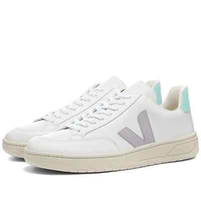 Veja V-12 Sneaker In Pelle Bianco & Menta XD022154 UK9 NUOVO CON SCATOLA • 115.53€