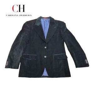 Carolina Herrera CHHC Black Velvet Blazer Jacket Size L