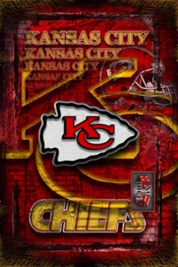 KANSAS CITY CHIEFS Poster, Kansas City Chiefs Print Free Shipping Us - Picture 1 of 5
