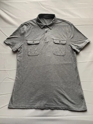 Structure Mens Grey Short sleeve 1/4 button shirt slim fit size L - Image 1 of 4