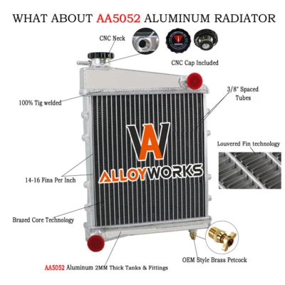 2Row 40mm Aluminum-Radiator Fit Austin Rover Mini 1967-1991 Cooper Morris MT ; - image 1 of 4