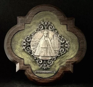Quercia antica targa argento Vergine Mariazell Austria XIX arte religiosa - Foto 1 di 7
