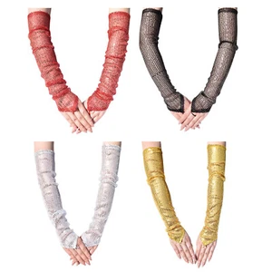 Sexy Guantes Sin Dedos para Mujer Elegante Mitones Largos Elegantes Accesorios de Fiesta Lentejuelas - Imagen 1 de 15