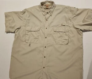 Redington Mens Fly Fishing Short Sleeve Outdoor Tan Shirt UPF 30 - Size 2XL - Picture 1 of 8