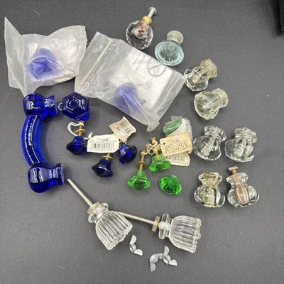 Винтажный стиль декоративное стекло шкаф ручки и выдвижной ящик тянет - лот смешанные цвета - Изображение 1 из 4